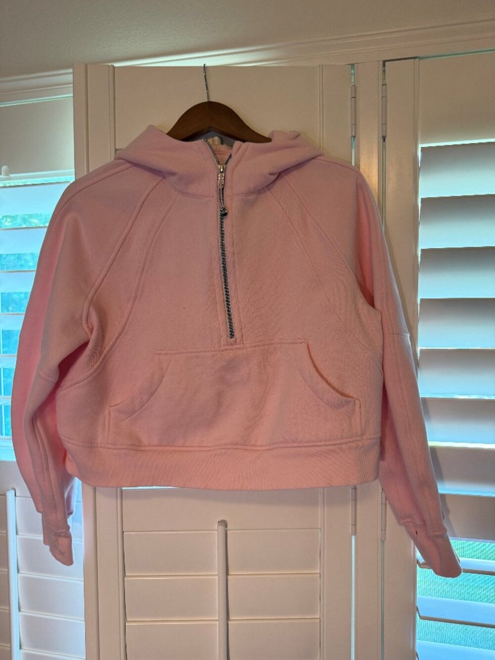 Pink- Scuba Oversized Half-Zip Hoodie Size XS/S